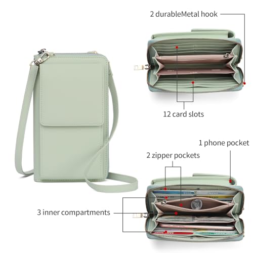 Image of SENDEFN Small Crossbody Cell Phone Purse for Women Leather Cellphone Bags Wallet Purses with Multi Card Slots