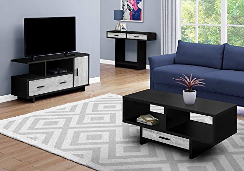 Monarch Specialties I Stand-48 L/Black/Grey Reclaimed Wood-Look Tv Stand, Gray #TOP2