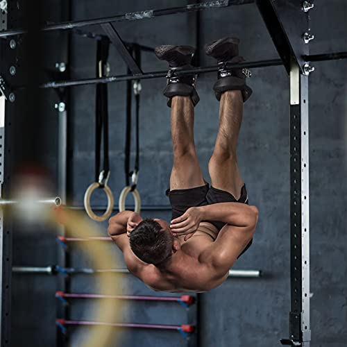 Estink Hanging Pull Up Boots,1 Pair Black Inversion Hang Up Boots Therapy Gym Fitness Physio Hang Spine Posture with Comfortable Foam Padding and Locking Clips - Image 3