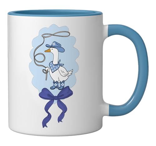 Mug de cerámica azul y blanco 11 onzas miniatura 2
