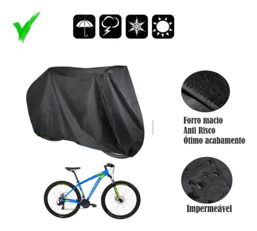 Capa de Cobrir Bicicleta Bike 100% Forrada em Couro Impermeável Aro 24/26/29
