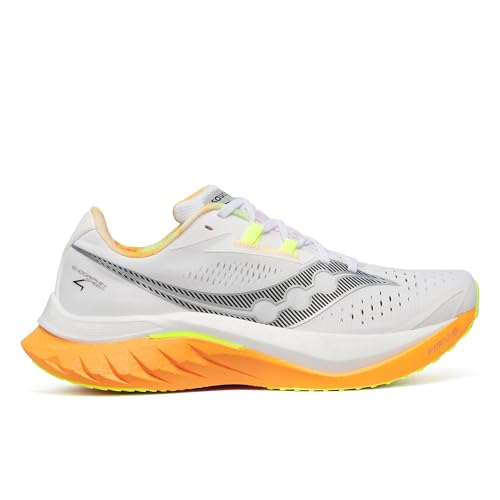 Saucony Men's Endorphin Speed 4 Sneaker, White/Peel, 41 EU