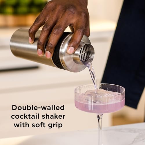 Rabbit Classic Bar Tool Set – 6-Piece Stainless Steel Cocktail Shaker & Barware Kit with Stand – Premium Home Bar Tools for Shaken or Stirred Cocktails