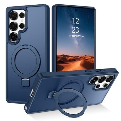 YINLAI Coque pour Samsung S25 Ultra avec Support, Magnétique Compatible avec MagSafe, Étui Translucide Mat Housse de Protection Antichoc Anti-Rayures Case...