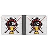 Billiard Ball Men's Bifold Wallet Leather Minimalist Money Clip Credit Card Holder Gift for Him