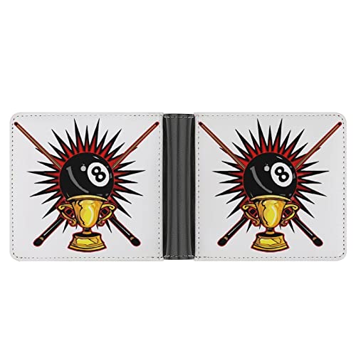 Billiard Ball Men's Bifold Wallet Leather Minimalist Money Clip Credit Card Holder Gift For Him #TOP5