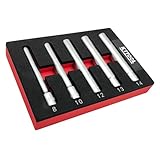 KTTOOL 5PCS Deep Metric Socket Set, 3/8-Inch Drive Thin Wall Socket, 12PT 8-10-12-13-14MM - Extra Long Deep 120MM