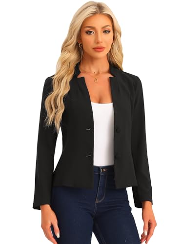 Allegra K Casual Blazer for Women's Notched Collar Long Sleeve Slim Work Office Blazer Jacket