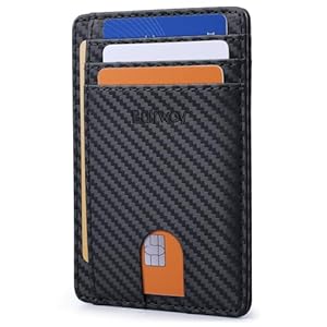 Buffway Slim Minimalist Front Pocket RFID Blocking Leather Wallets for Men and Women