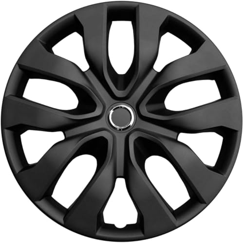 17\" Matte Black Hubcaps/Wheel Covers for Steel Wheels \'Rogue\' Style (Set of 4)