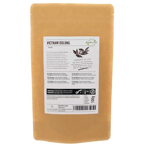 Grüner Oolong Tee Lose aus Vietnam 100g, Oolongtee Blumig-Süßlich Halbfermentierter Grüntee, TeaClub Green Tea