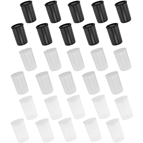 Unvtap 30 latas de película con tapa (10 latas negras + 10 cajas transparentes + 10 latas de película lechosas) para geocaching o piezas pequeñas Cover