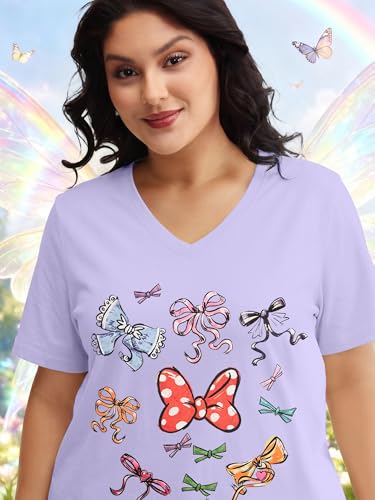 Image of NANYUAYA Plus Size Magic Shirts for Women Castle Kingdom Graphic Magical T Shirt Cute Holiday Princess Tee Vacation Tops
