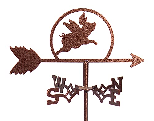 SWEN Products Flying Pig Mini Flower Pot Weathervane