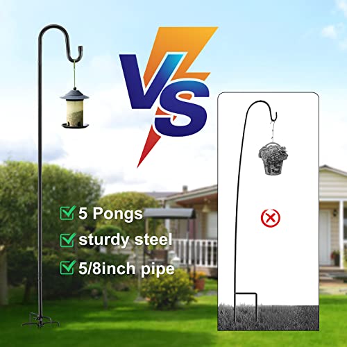 image for COCONUT Shepherds Hook for Outdoor, 62 Inch Adjustable Bird Feeder Pol