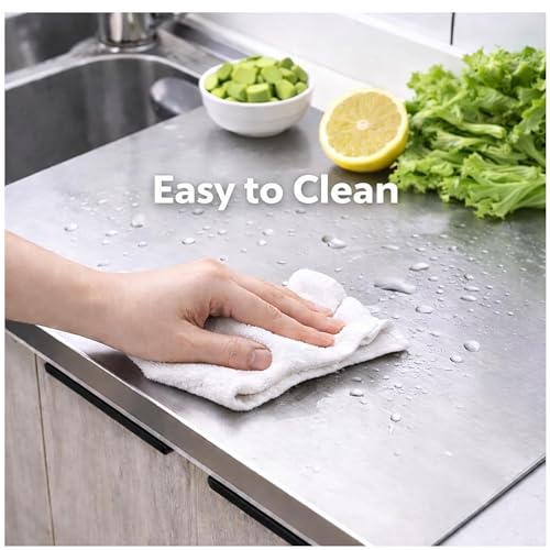 Image of Sensilo Counter Top Stainless Steel Chopping Cutting Board Vegetable,Fruit,Bread & Durable Safe & Heavy Duty, (41 x 31 cm, Counter Top)
