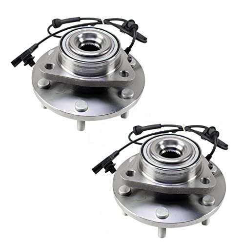 Image of TRQ Front Left and Right Wheel Bearing and Hub Assembly Set 2 Piece Compatible with 2017-2023 Nissan Titan 4WD