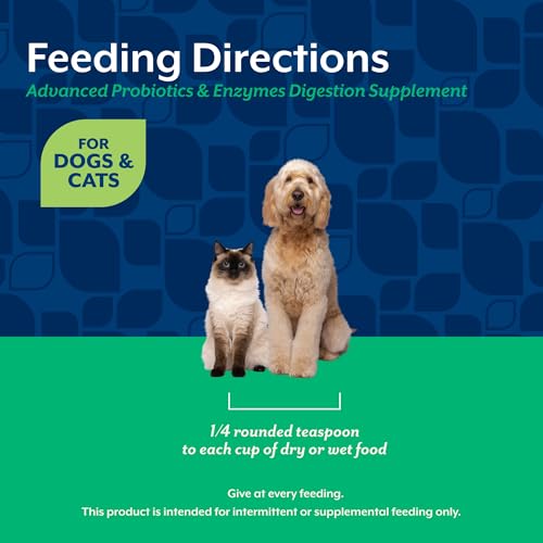 Image of NaturVet Advanced Probiotics & Enzymes Supplements for Dogs & Cats - 8 oz | Supports & Balances the GI Tract for Sensitive Stomachs & Digestive Needs, Powder