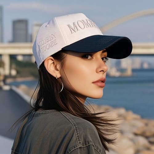 Vintage Two-Tone Women's Baseball Cap, Mommin Trucker Hat for Women & Men, Adjustable Baseball Cap, Mother Day Ponytail Hat3