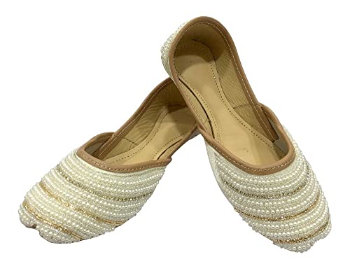 Punjabi Jutti for Girls Mojaris Toddler/Little Kid/Big Kid Formal Beaded Ballerina Flat Slip on Juti Girls Dress Party Shoes2