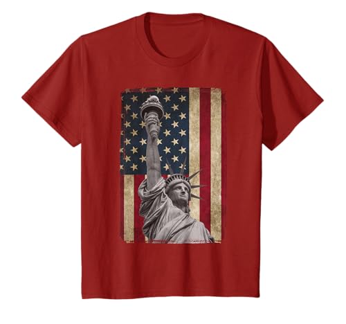 Camiseta con la bandera estadounidense y la estatua de la libertad Camiseta