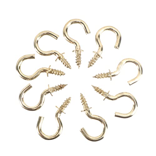 STOBAZA 20pcs Heavy Duty Copper Plated Metal Screw Ceiling Hooks Cup Hooks for Hanging Plants Decorations and Kitchen Utensils Ideal for Home and Garage Organization