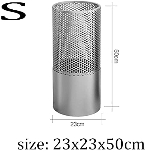 Image of 567751 Umbrella Stands Modern Golden Umbrella Stand, Hollow Metal Umbrella Bucket, Large Capacity Long /Short Umbrella Storage Rack, with 6 Hooks, (Size : 23x23x50cm)