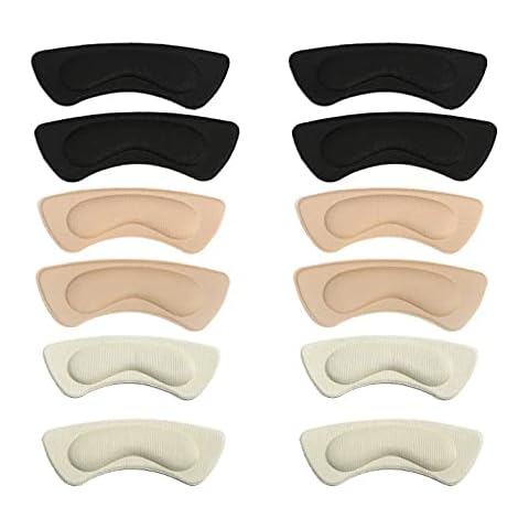 SUQ 6 Pairs Self Adhesive High Heels Heel Sticker, Heel Sticker Liner, Foot Care Protector, Heel Protectors Cushion, for Preventing Heel from Rubbing and Slipping Out, 3 Colors Cover