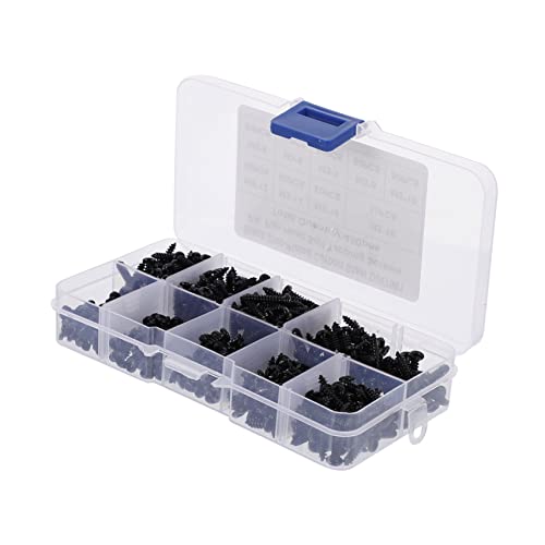 DECORNIJIA 450個 クロスセルフタッピングスクリューファスナー 炭素鋼ブラックパンヘッドネジ 耐錆耐傷 防錆仕様 キッチン浴室棚鏡取り付け用