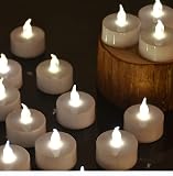 Eloer Battery Tea Lights LED Tea Lights Realistic and Bright Flickering Holiday Gift Operated Flamel