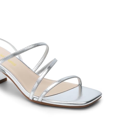 Image of DREAM PAIRS Womens Strappy Block Heel Sandals | Block Heels 2 inch Strappy Square Toe, chic strappy style,Chunky Low Heeled Sandals,for Party Wedding Evening