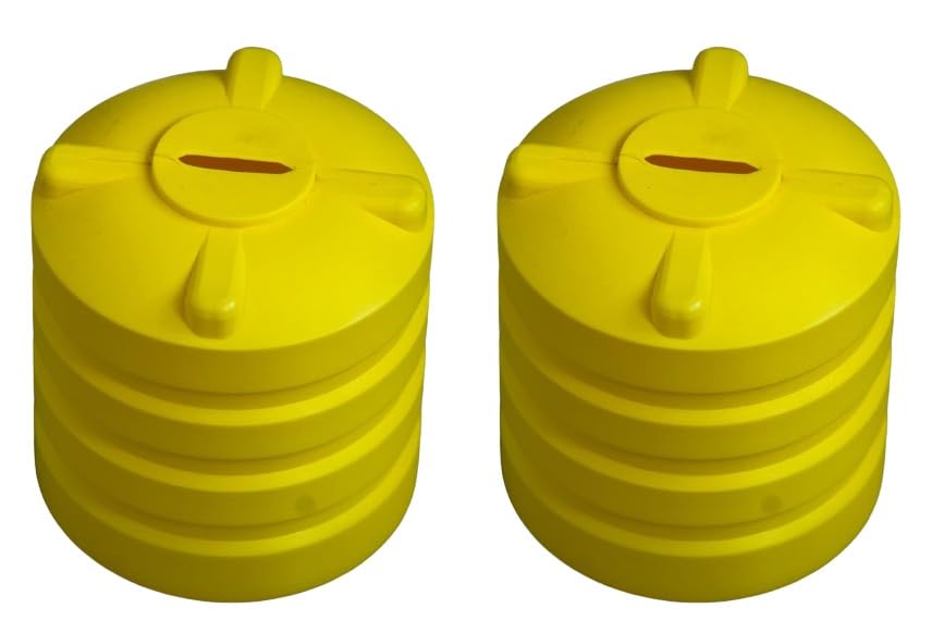 One Time Use - Tank Shaped Coin Box (Multicolor) - Money Saving Bank - Money Piggy Bank Storage Container - Plastic Coin Bank, artdeco (Pack of 2)