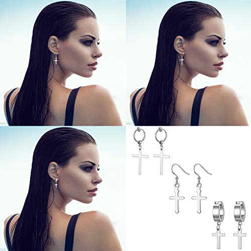 Aroncent 3Pairs Cross Orecchini Orecchini a