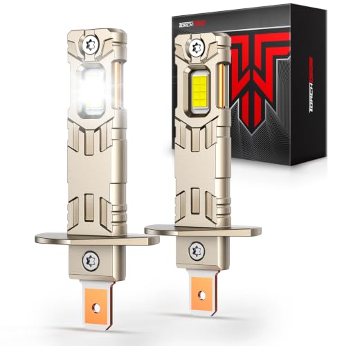 Image of Torchbeam H1 LED Light Bulbs, 80000LM Super Bright H1 Bulbs, 360 Light Output, 1:1 Mini Size, Fits Nearly All H1 Housings, 80,000 Hours, Plug and Play, Pack of 2