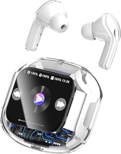 Image of Tunifi Ultrapod PRO LCD Screen True Wireless Noise Cancelling Earbuds, 6-Mic, Smart LCD