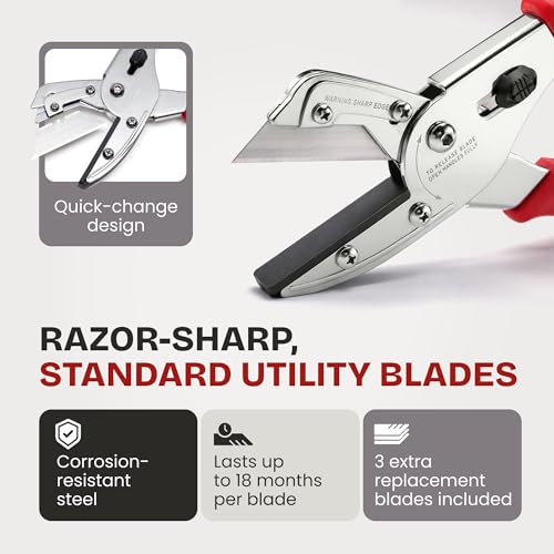 Image of RONAN Multi-Cut Quick Change Utility Cutter, Razor Sharp Multipurpose Cutting Tool Cuts Cable, Wood, Carpet, Laminate Tile, Vinyl, Rubber, Shrubs, For Professionals and DIY (Pack of 2)