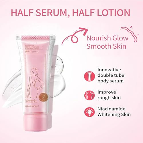 Image of ENLIWISH Body Double Tube Brightening Cream Centella Asiatica Natural Moisturizing Body Lotion for All Skin 100 grams
