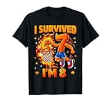 I Survived 67 Im 8 Years Old Eight Basketball Birthday Boy T-Shirt