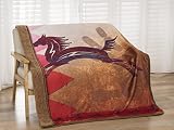 Nu Trendz Signature Collection Designs Licensed Super Soft Throw Blanket with Sherpa Lining 50'x 60' (Appaloosa)