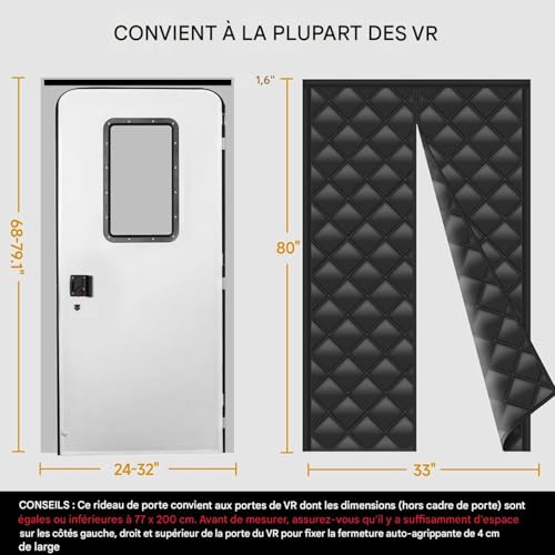 Rideau isolant camping-car imperméable au vent et couverture magnétique - 5