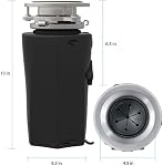 Eco Logic 10-US-EL-4-3B 1/3 Évacuation des ordures à cheval avec protection anti-effraction amovible, cordon d'alimentation fixé et standard 3-Bolt Système de montage, alimentation continue, noir