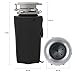 Eco Logic 1/3 Horsepower Garbage Disposal with Removeable Splash Guard, Attached Power Cord and Standard 3-Bolt Mounting System, Continuous Feed Disposer
