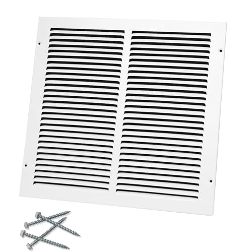 Howeall 14W x 14H [Duct Opening Size] Steel Return Air Grille Air Return Vent Cover for Ceiling and Sidewall - HVAC Air Vent Covers - [Outer Dimensions: 15.75W x 15.75H]