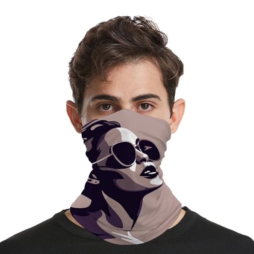 Neck Gaiter Face Mask Breathable Wind-Proof Face Cover Minimalist Line Art Sun Cooling Dustproof Mask Balaclava Bandana Headwear for Men Women miniatura 3