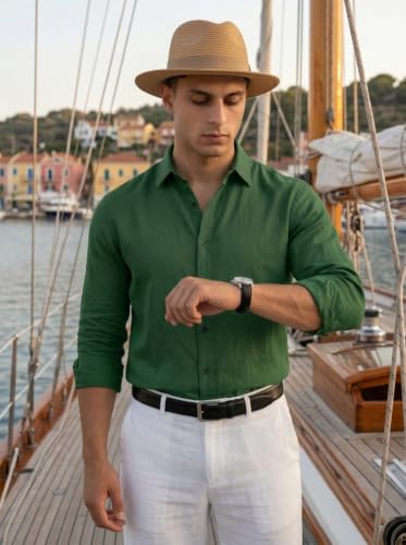 Image of NexaFlair Man's Casual | Formal | Linen| Cotton | Regular Wear Collared | Fit Shirt for Men