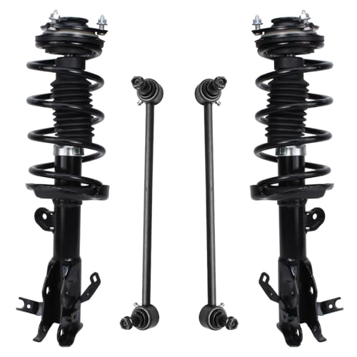 Image of Detroit Axle - 4pc Front Struts Kit for 13-15 Honda Civic, 2 Quick Install Ready Struts w /Coil Spring 2 Sway Bar Links 2013 2014 2015 Replacement Suspension Shocks Assembly
