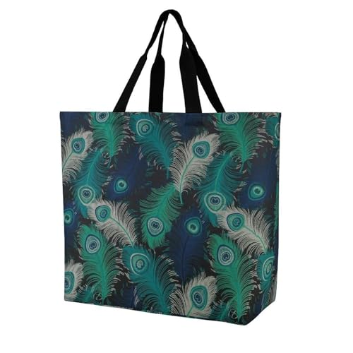 Sac de courses léger et résistant Fresh Peacock grand format lavable