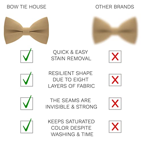 Image of Bow Tie House Mens Bowties Pre-tied Shape Clip on Bowtie Solid Men Formal Wear for kids, baby boys, toddler any age bow ties