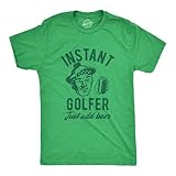 Lustiges Herren-T-Shirt, Instant-Golfer, Just Add Beer, sarkastisches Golf, Grafik, Trinken, Neuheit Tee für Herren, Grün , L