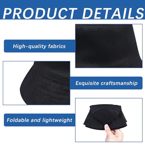 Image of Bucket Hats Bulk Solid Color DIY Blank Hat Bucket Hats for Men, Women and Adults